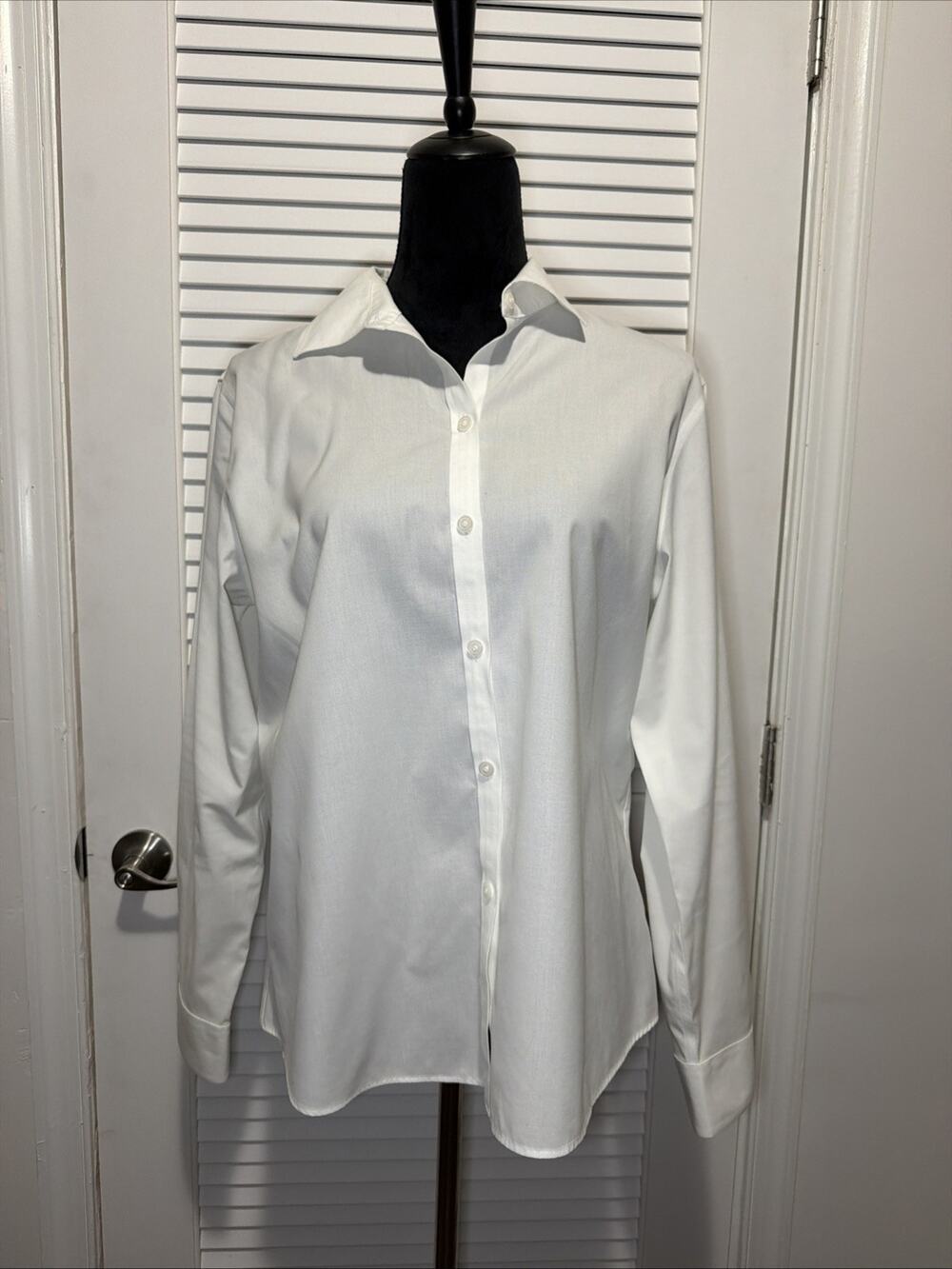 Alex Marie Wrinkle Free Stretch White Button Down Shirt - Size 14